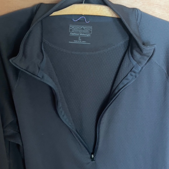 Patagonia Capilene Midweight 1/4 zip-neck pullover size L smolder blue outdoors - Picture 4 of 9